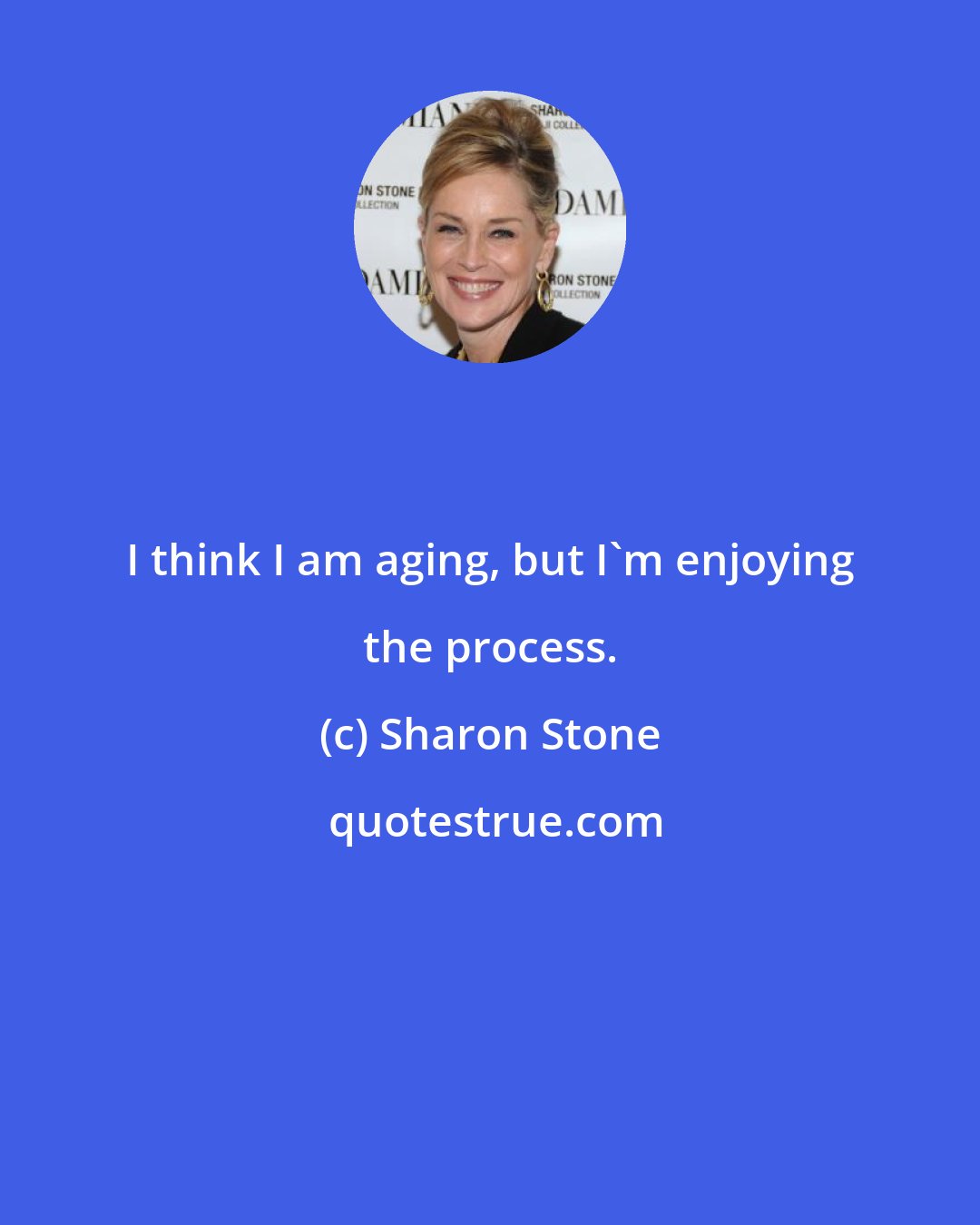 Sharon Stone: I think I am aging, but I'm enjoying the process.