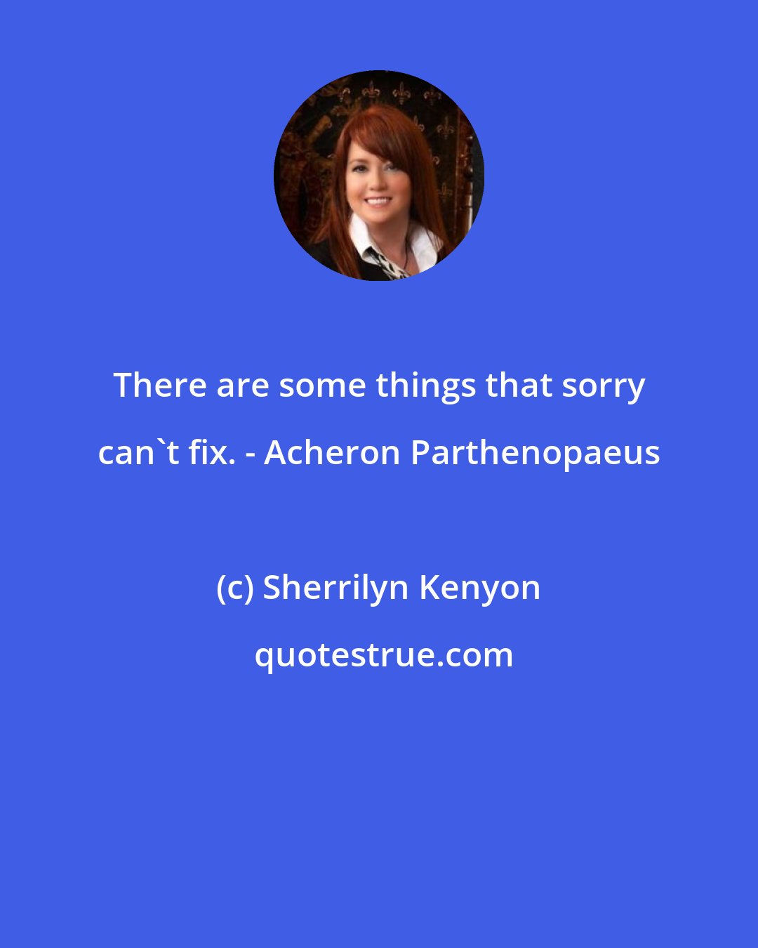 Sherrilyn Kenyon: There are some things that sorry can't fix. - Acheron Parthenopaeus