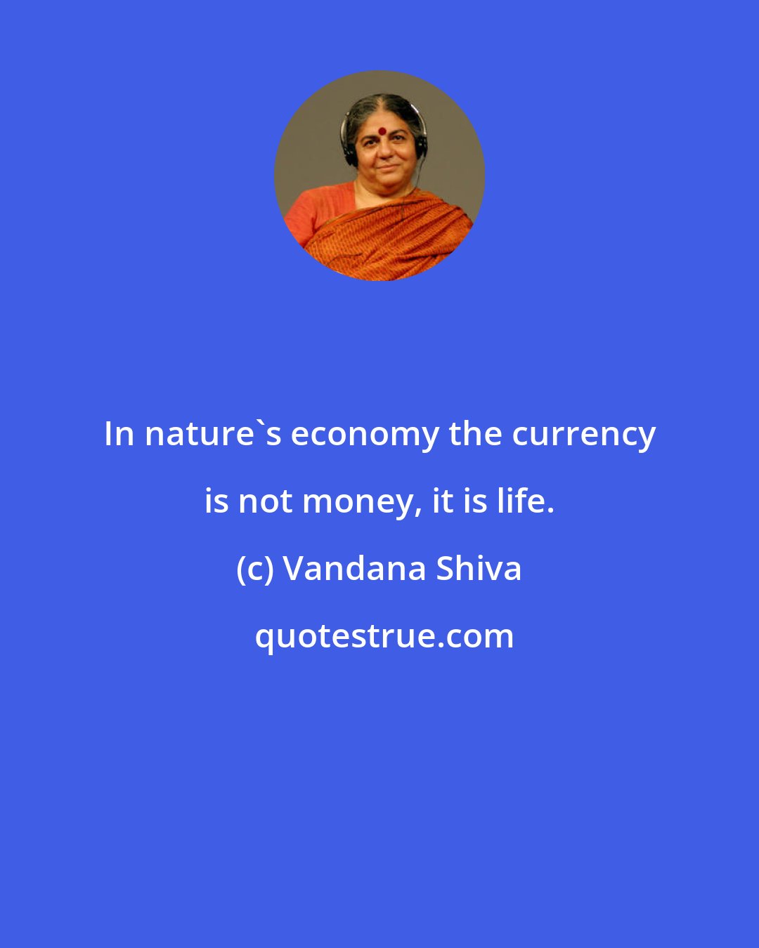 Vandana Shiva: In nature's economy the currency is not money, it is life.