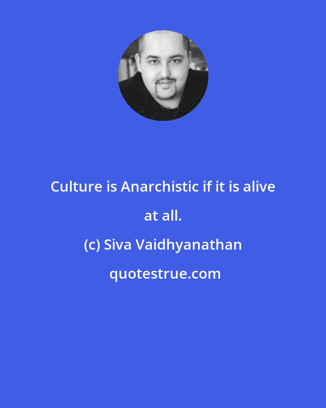 Siva Vaidhyanathan: Culture is Anarchistic if it is alive at all.