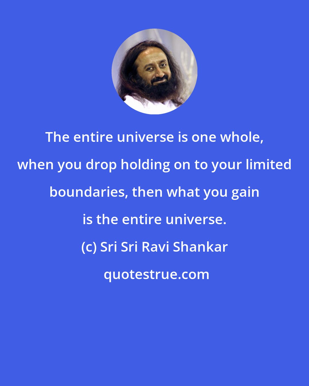 Sri Sri Ravi Shankar: The entire universe is one whole, when you drop holding on to your limited boundaries, then what you gain is the entire universe.