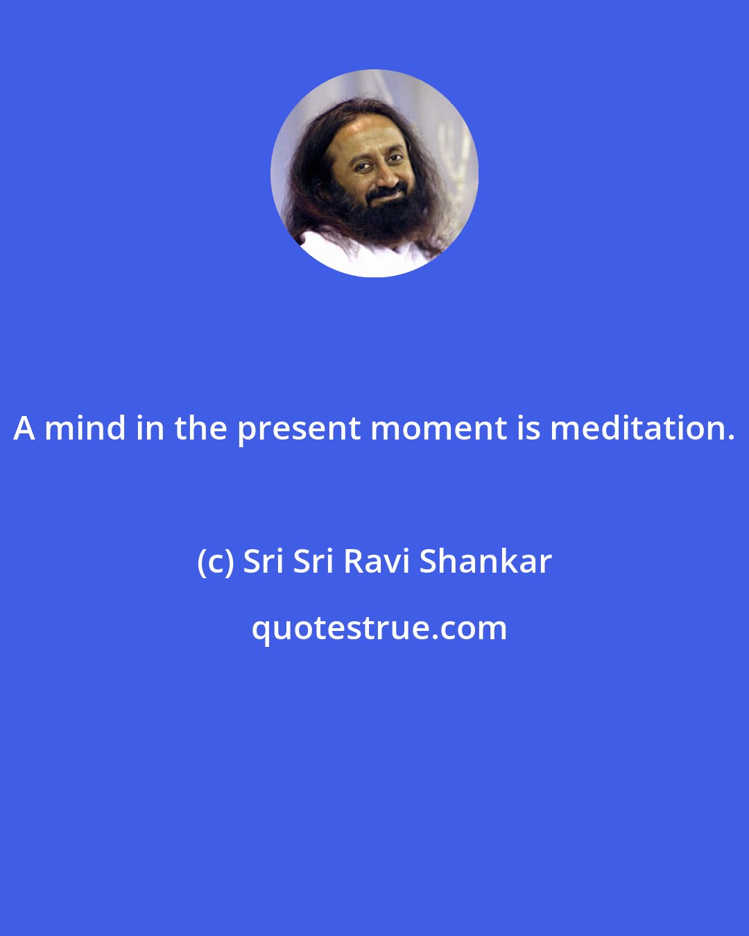 Sri Sri Ravi Shankar: A mind in the present moment is meditation.