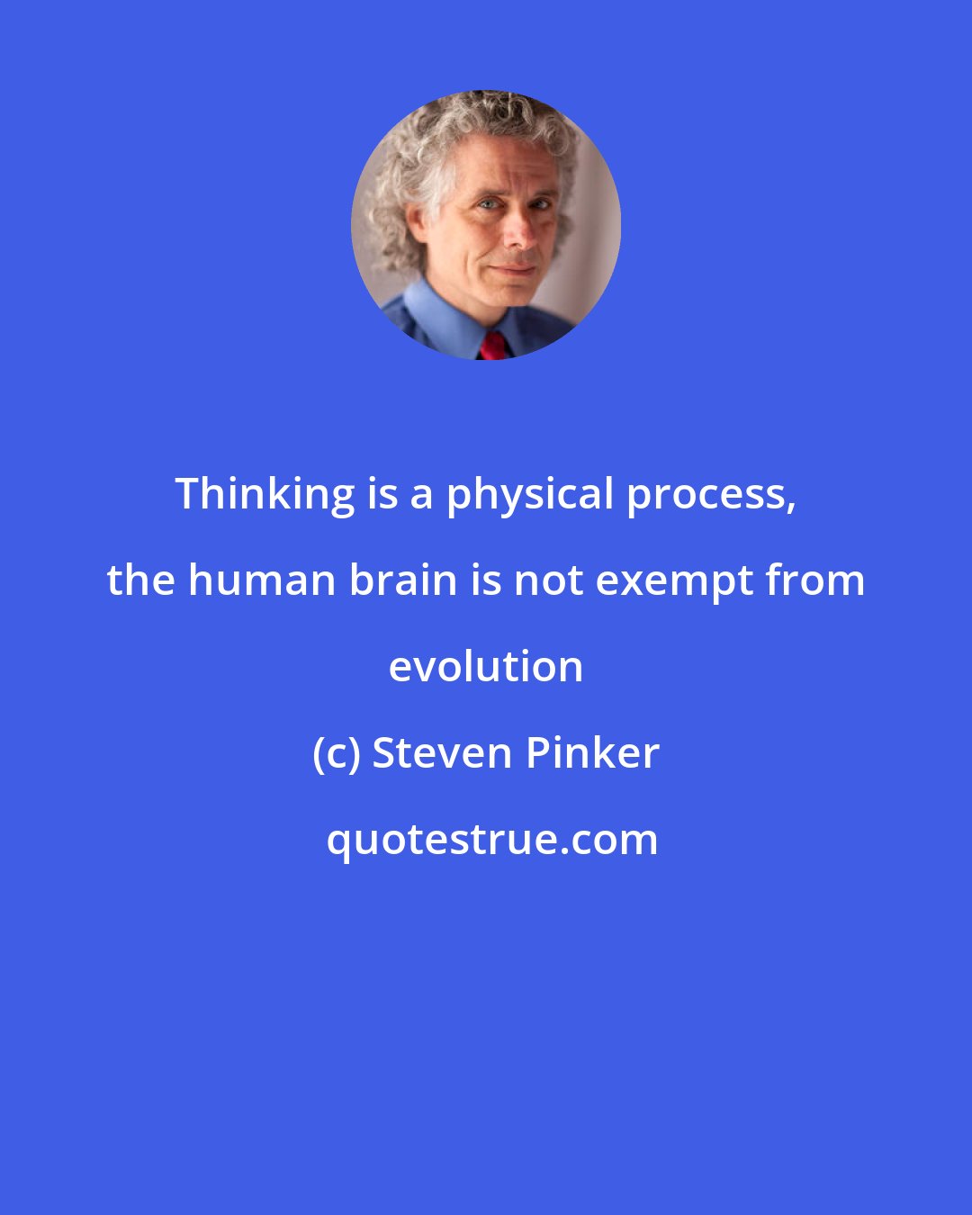 Steven Pinker: Thinking is a physical process, the human brain is not exempt from evolution