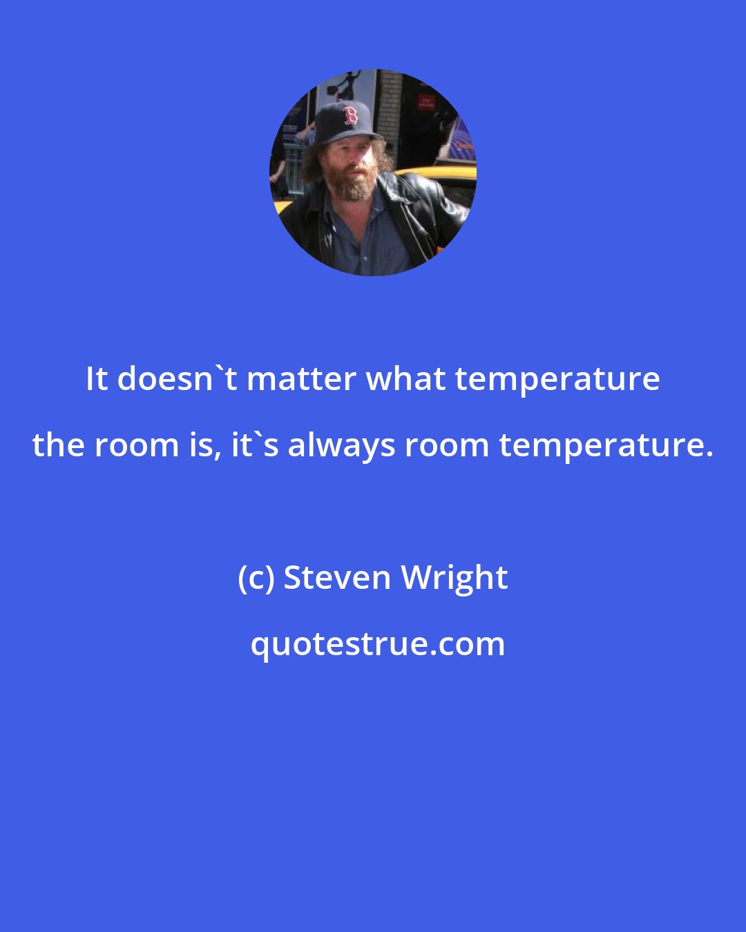 Steven Wright: It doesn't matter what temperature the room is, it's always room temperature.