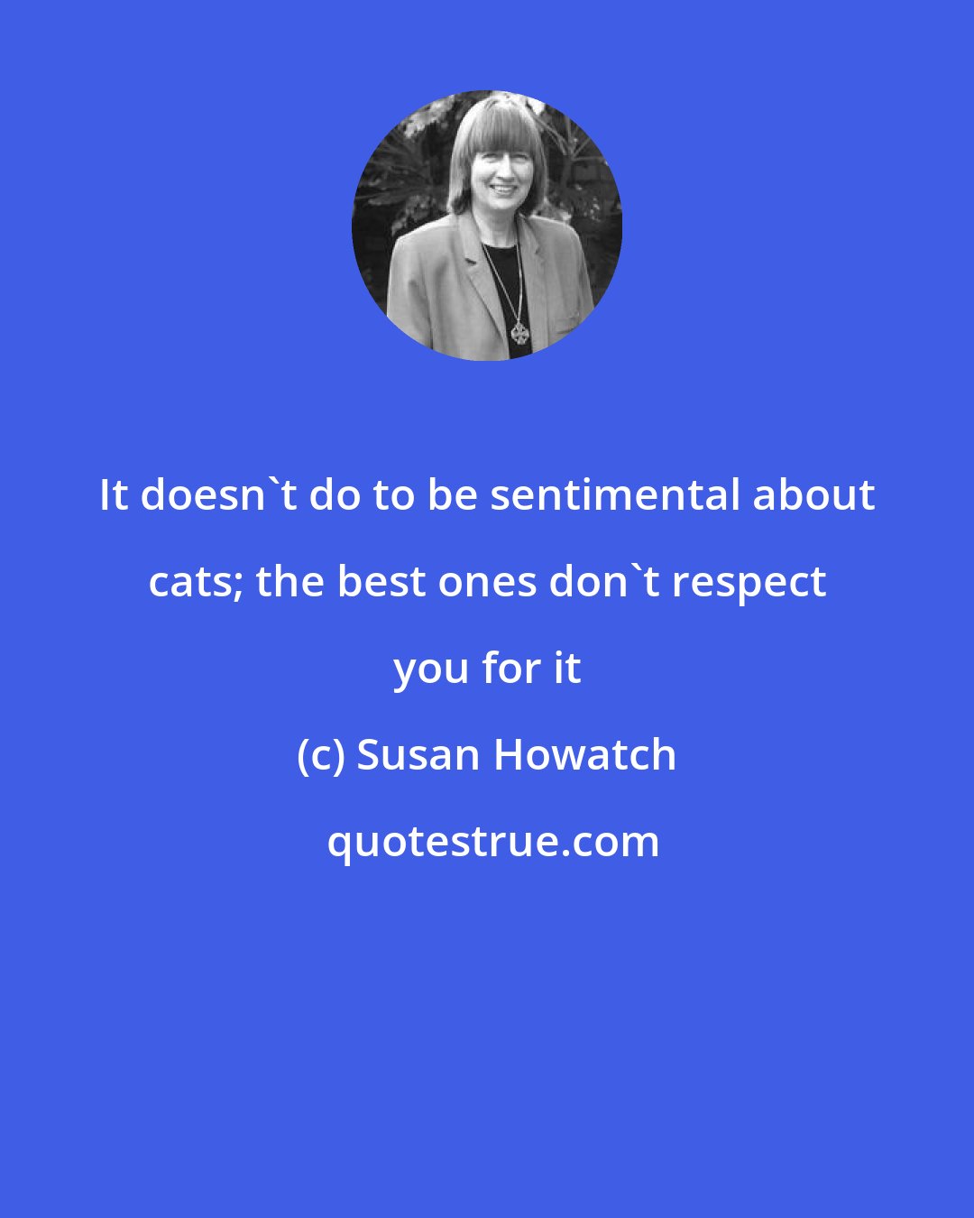 Susan Howatch: It doesn't do to be sentimental about cats; the best ones don't respect you for it