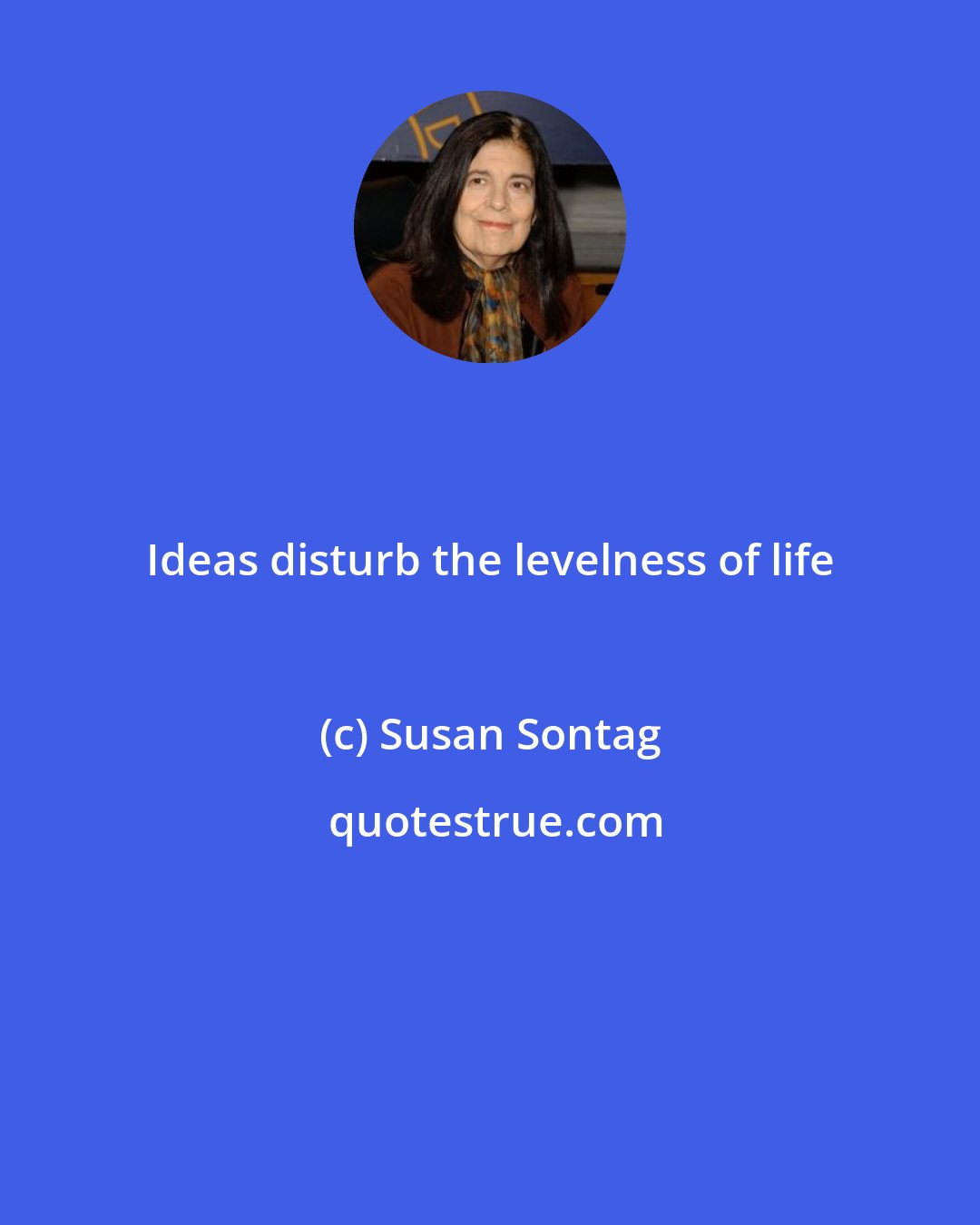 Susan Sontag: Ideas disturb the levelness of life