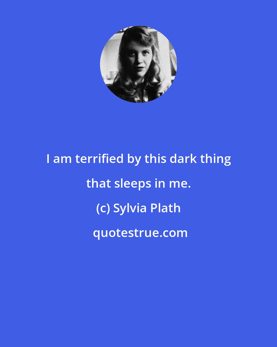 Sylvia Plath: I am terrified by this dark thing that sleeps in me.