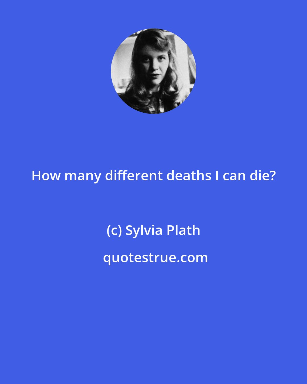 Sylvia Plath: How many different deaths I can die?