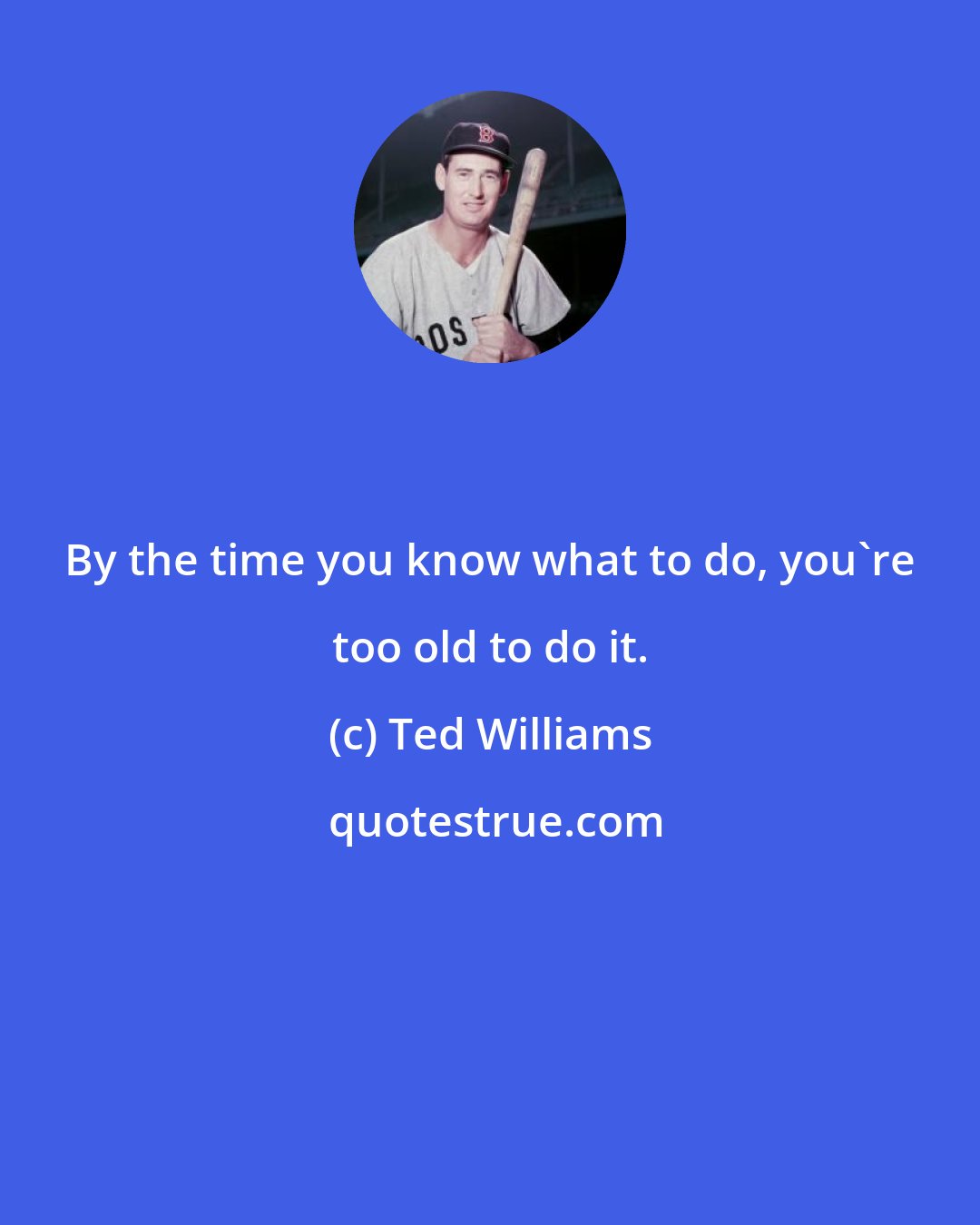 Ted Williams: By the time you know what to do, you're too old to do it.