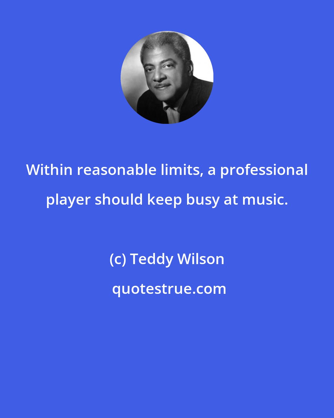 Teddy Wilson: Within reasonable limits, a professional player should keep busy at music.