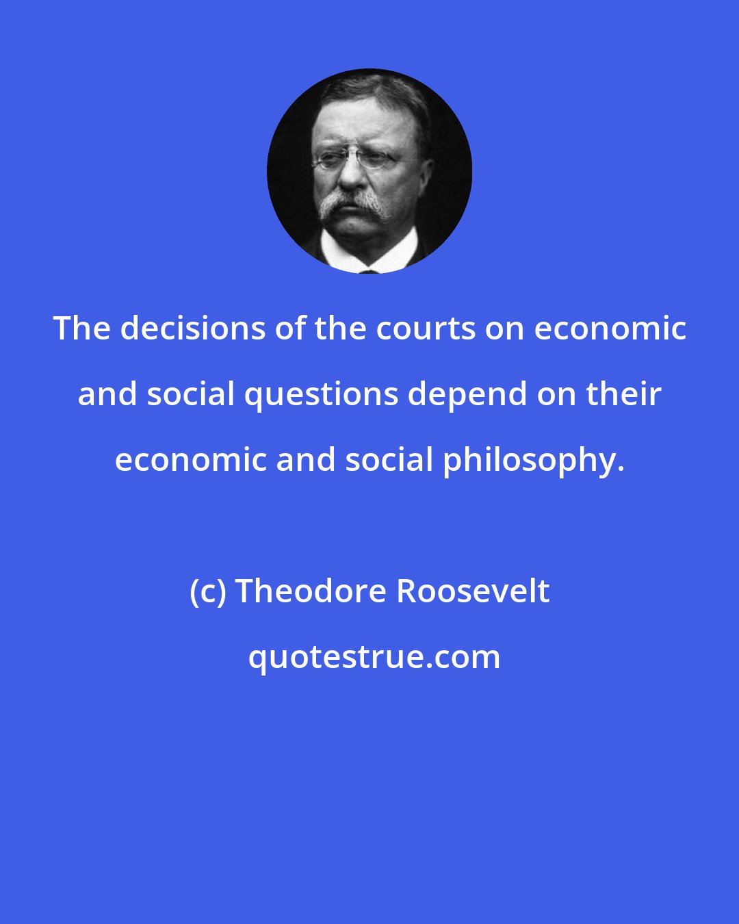 Theodore Roosevelt: The decisions of the courts on economic and social questions depend on their economic and social philosophy.