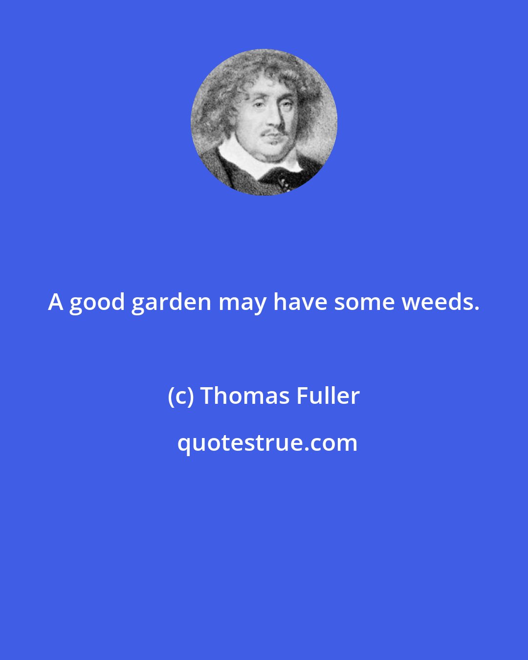 Thomas Fuller: A good garden may have some weeds.