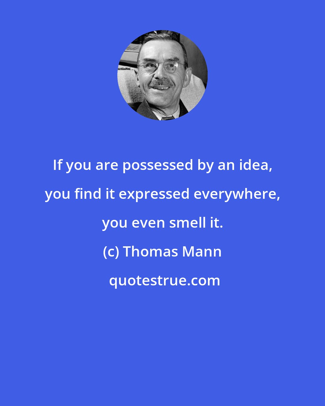 Thomas Mann: If you are possessed by an idea, you find it expressed everywhere, you even smell it.
