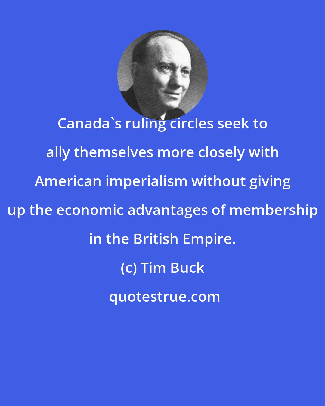 Tim Buck: Canada's ruling circles seek to ally themselves more closely with American imperialism without giving up the economic advantages of membership in the British Empire.