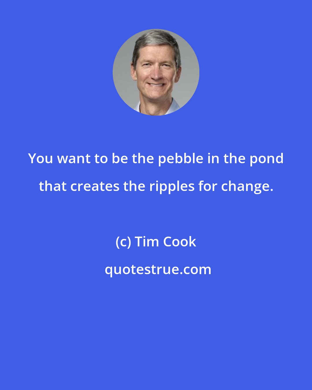 Tim Cook: You want to be the pebble in the pond that creates the ripples for change.