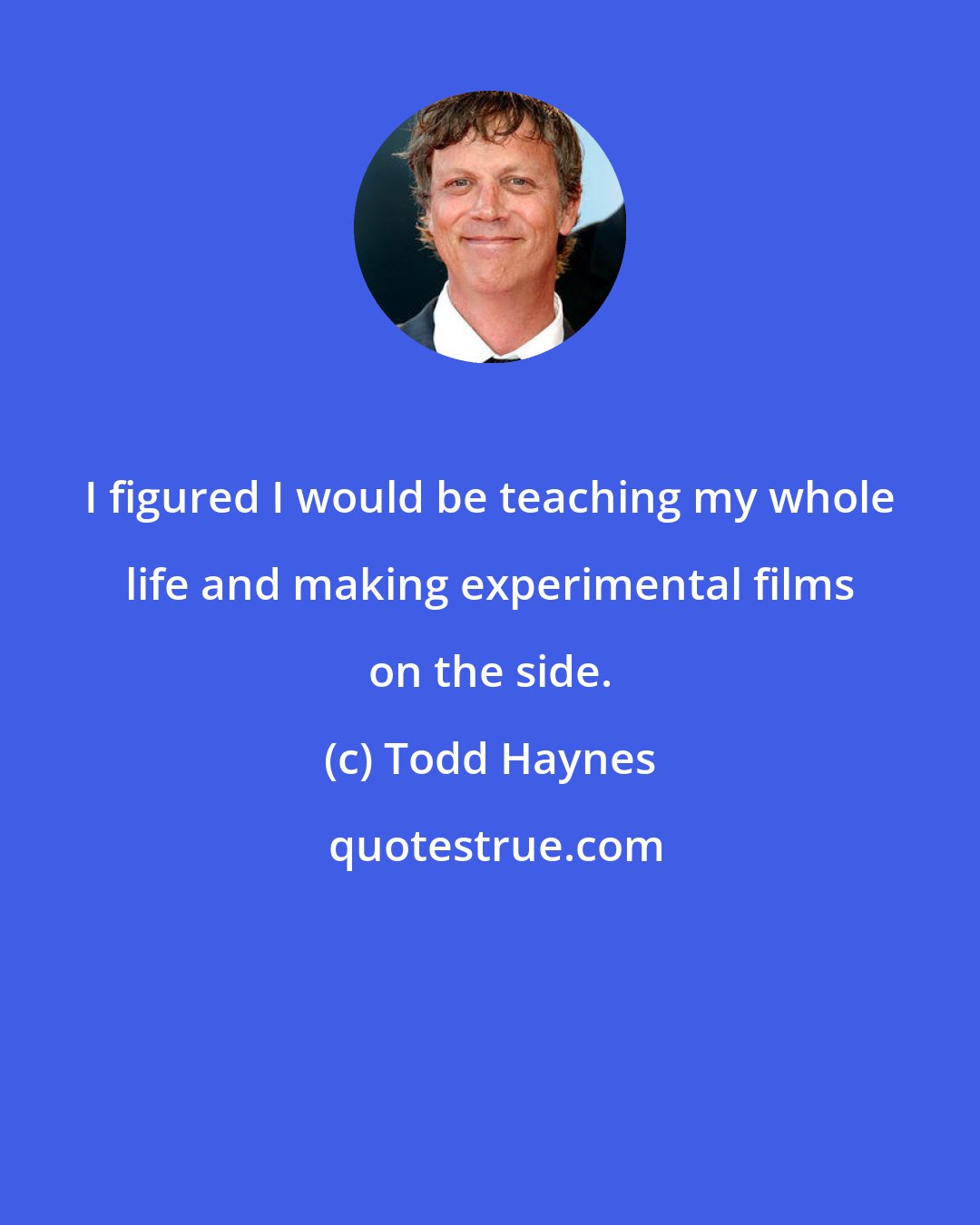 Todd Haynes: I figured I would be teaching my whole life and making experimental films on the side.