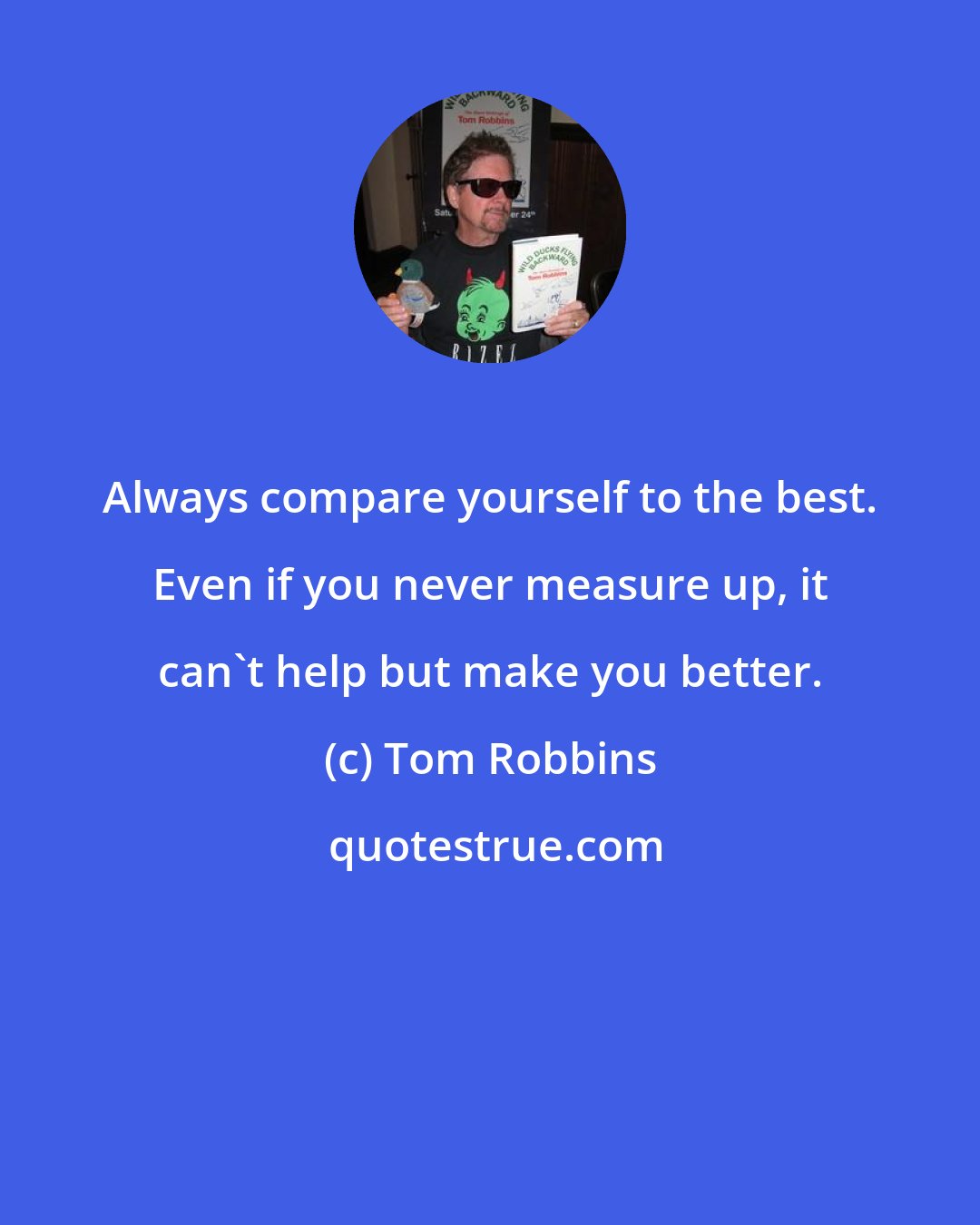 Tom Robbins: Always compare yourself to the best. Even if you never measure up, it can't help but make you better.