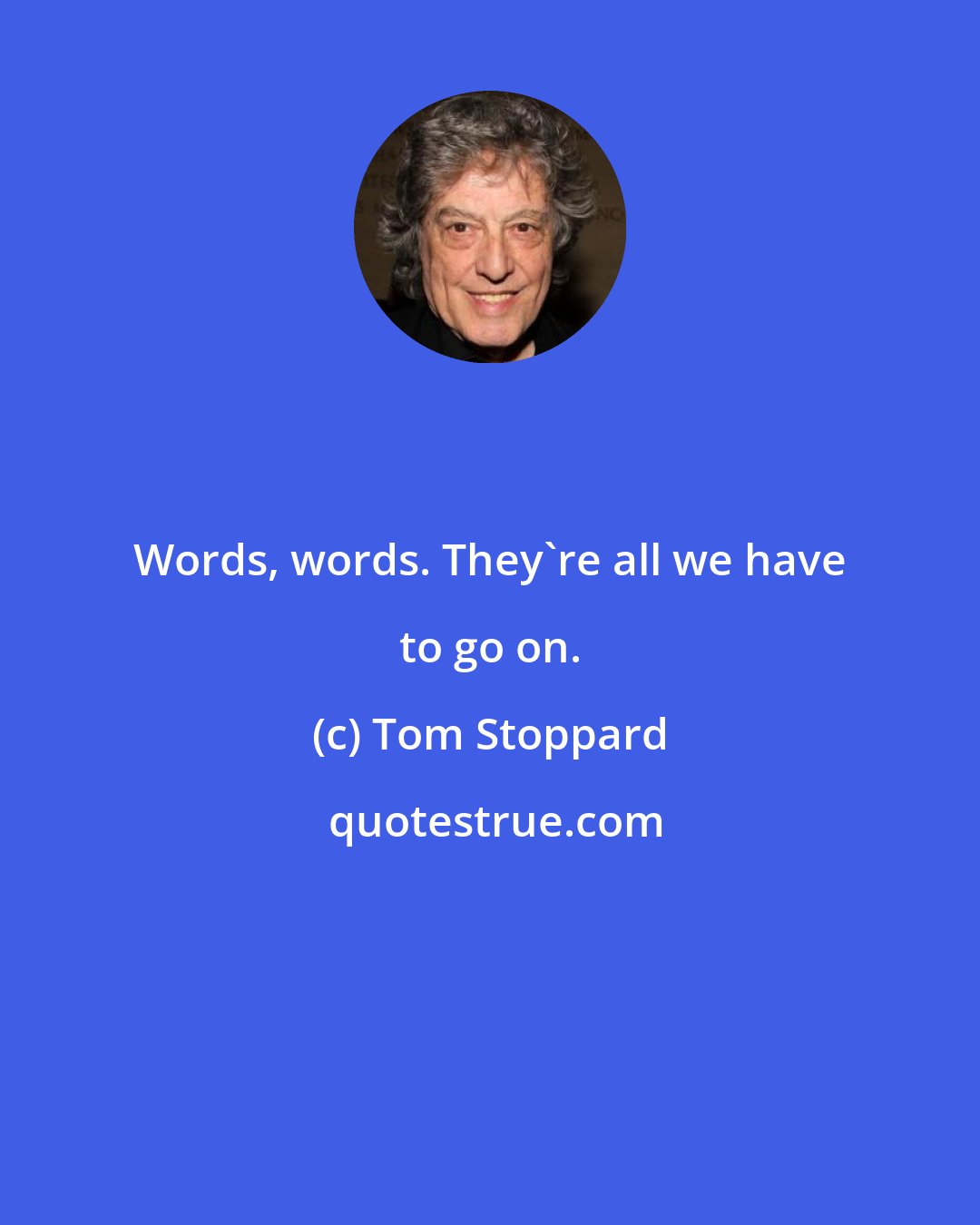 Tom Stoppard: Words, words. They're all we have to go on.