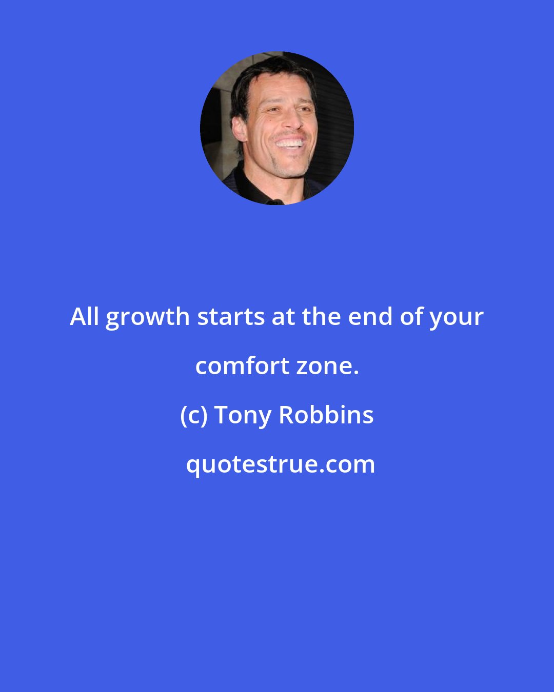 Tony Robbins: All growth starts at the end of your comfort zone.