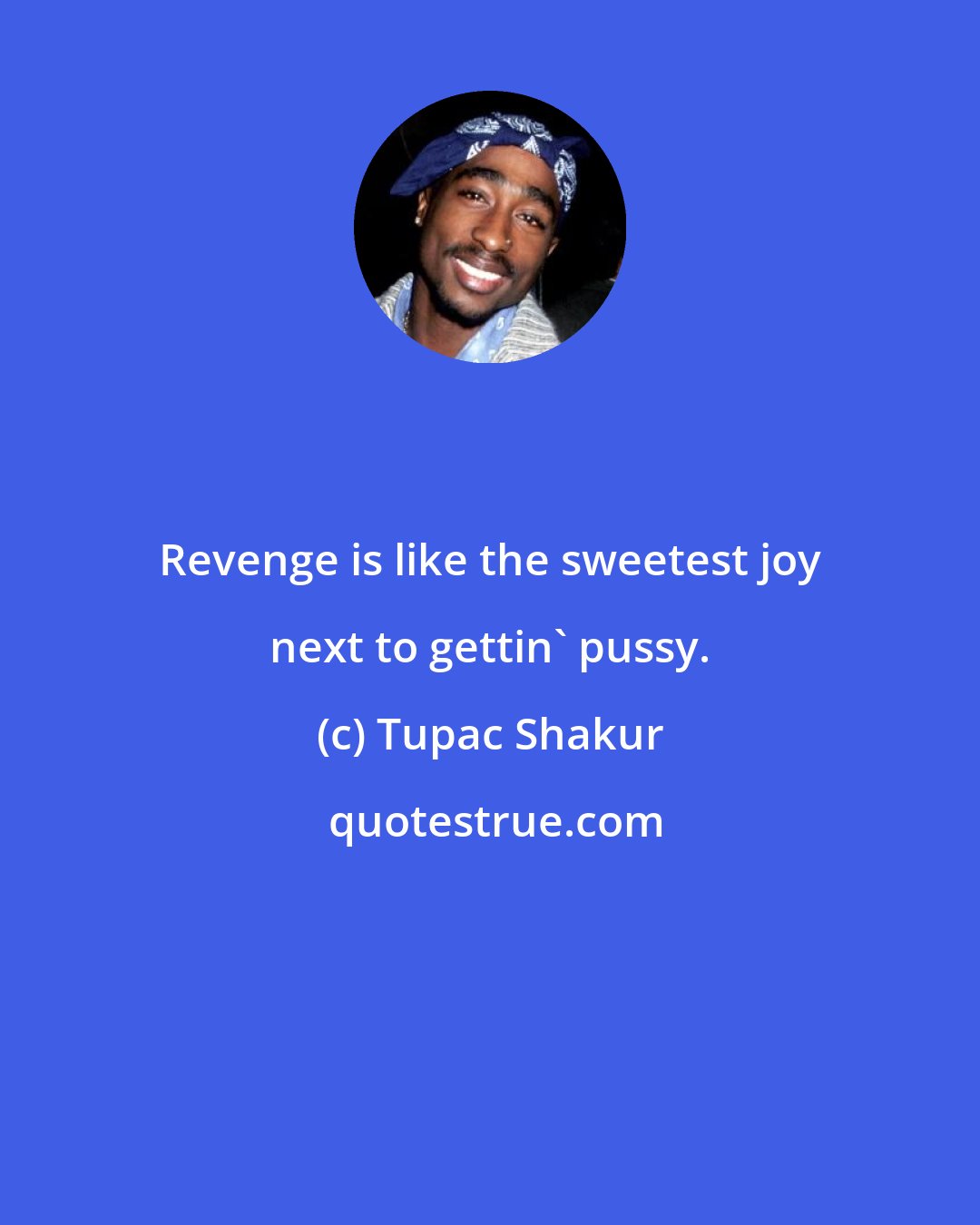Tupac Shakur: Revenge is like the sweetest joy next to gettin' pussy.