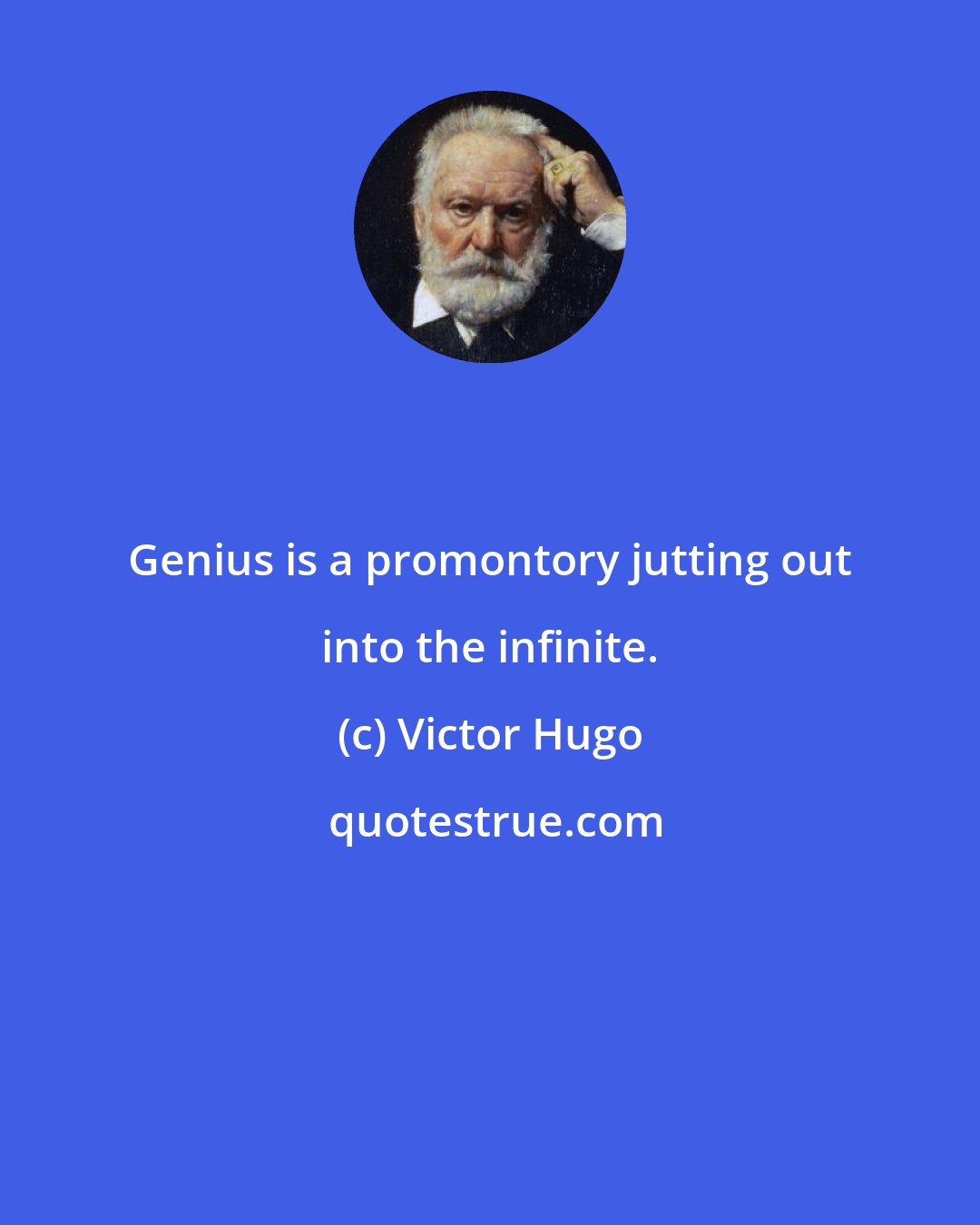 Victor Hugo: Genius is a promontory jutting out into the infinite.