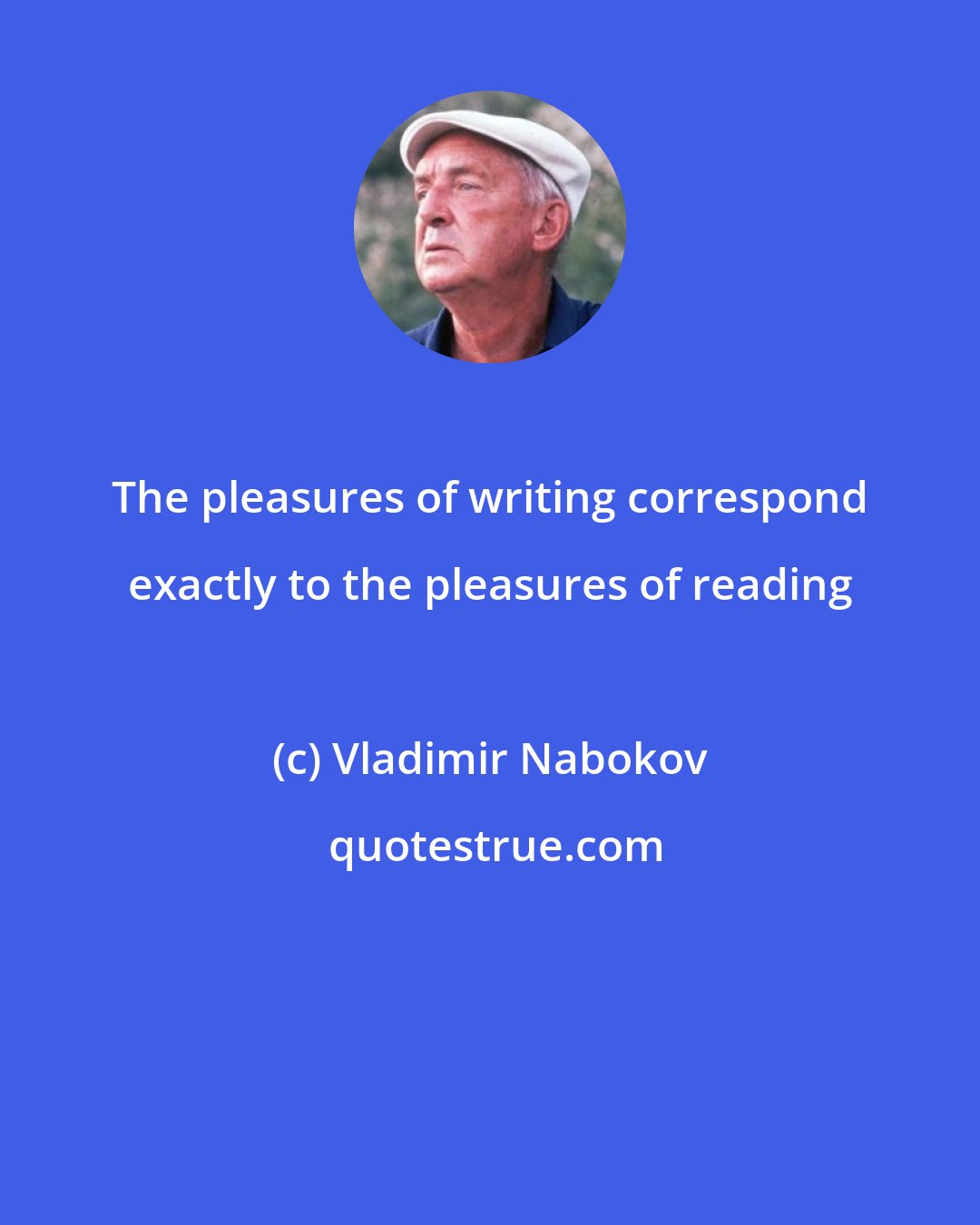 Vladimir Nabokov: The pleasures of writing correspond exactly to the pleasures of reading
