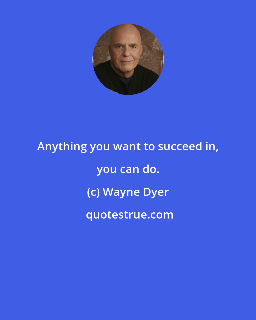 Wayne Dyer: Anything you want to succeed in, you can do.