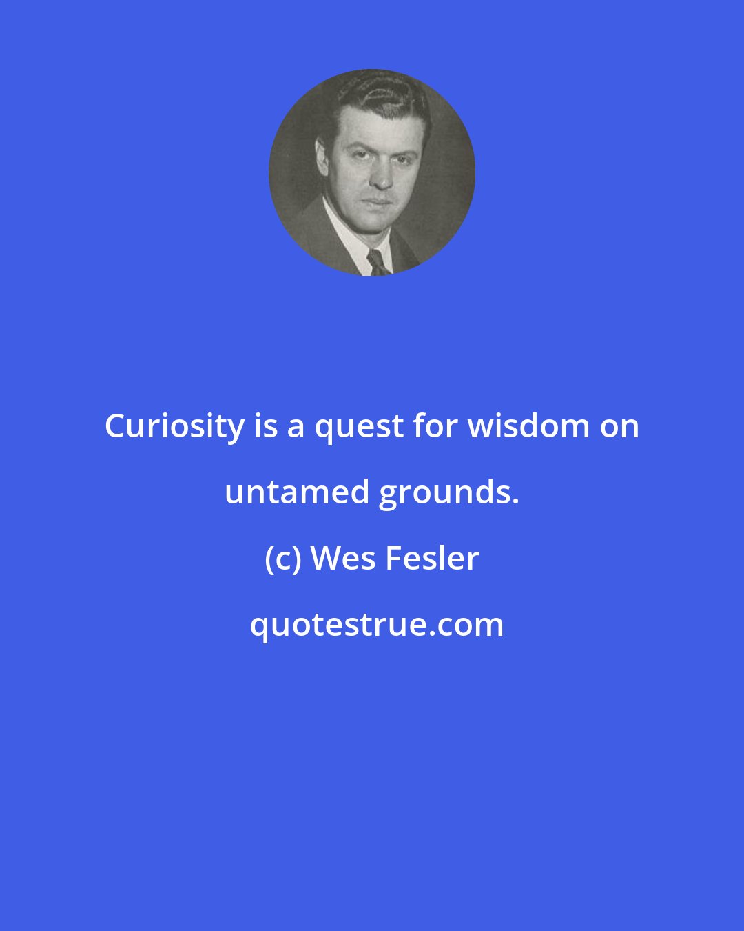 Wes Fesler: Curiosity is a quest for wisdom on untamed grounds.