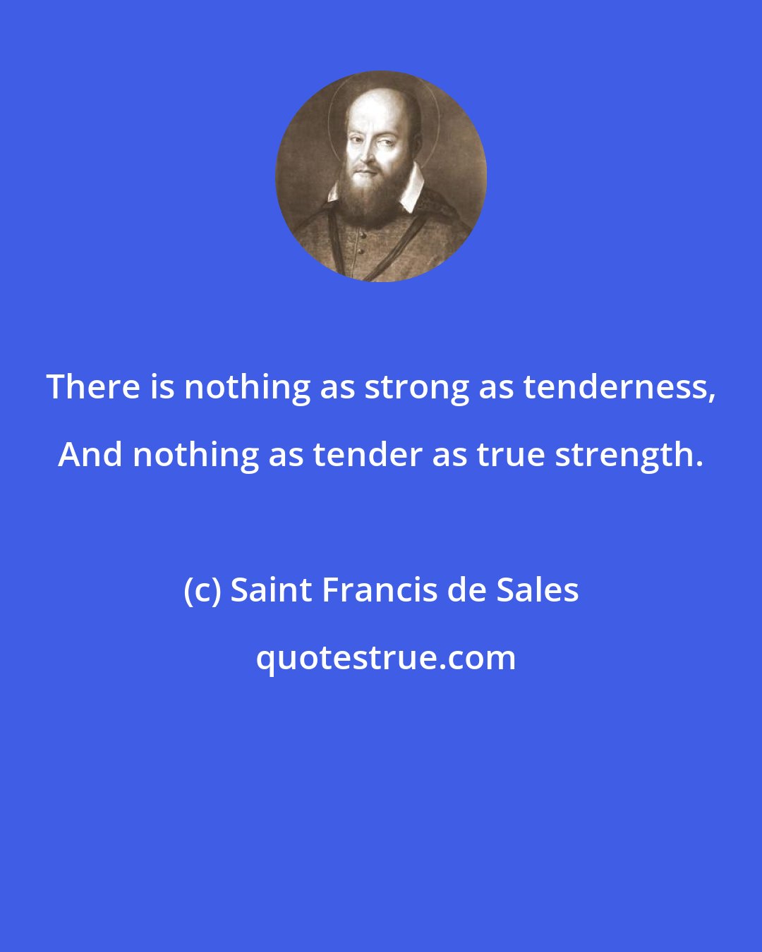 Saint Francis de Sales: There is nothing as strong as tenderness, And nothing as tender as true strength.