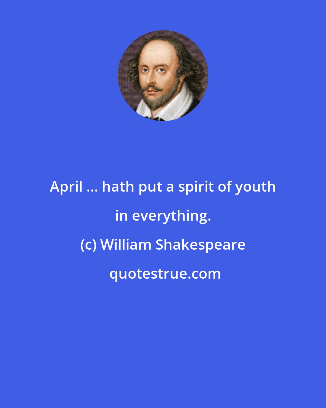 William Shakespeare: April ... hath put a spirit of youth in everything.
