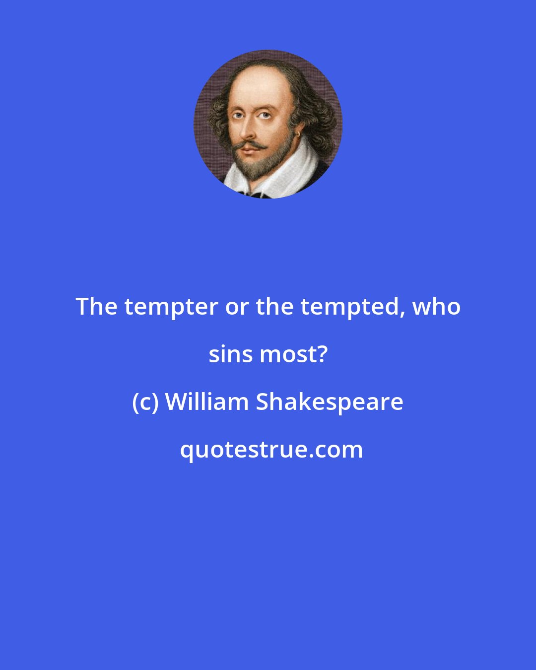 William Shakespeare: The tempter or the tempted, who sins most?
