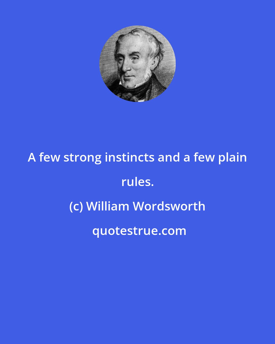 William Wordsworth: A few strong instincts and a few plain rules.