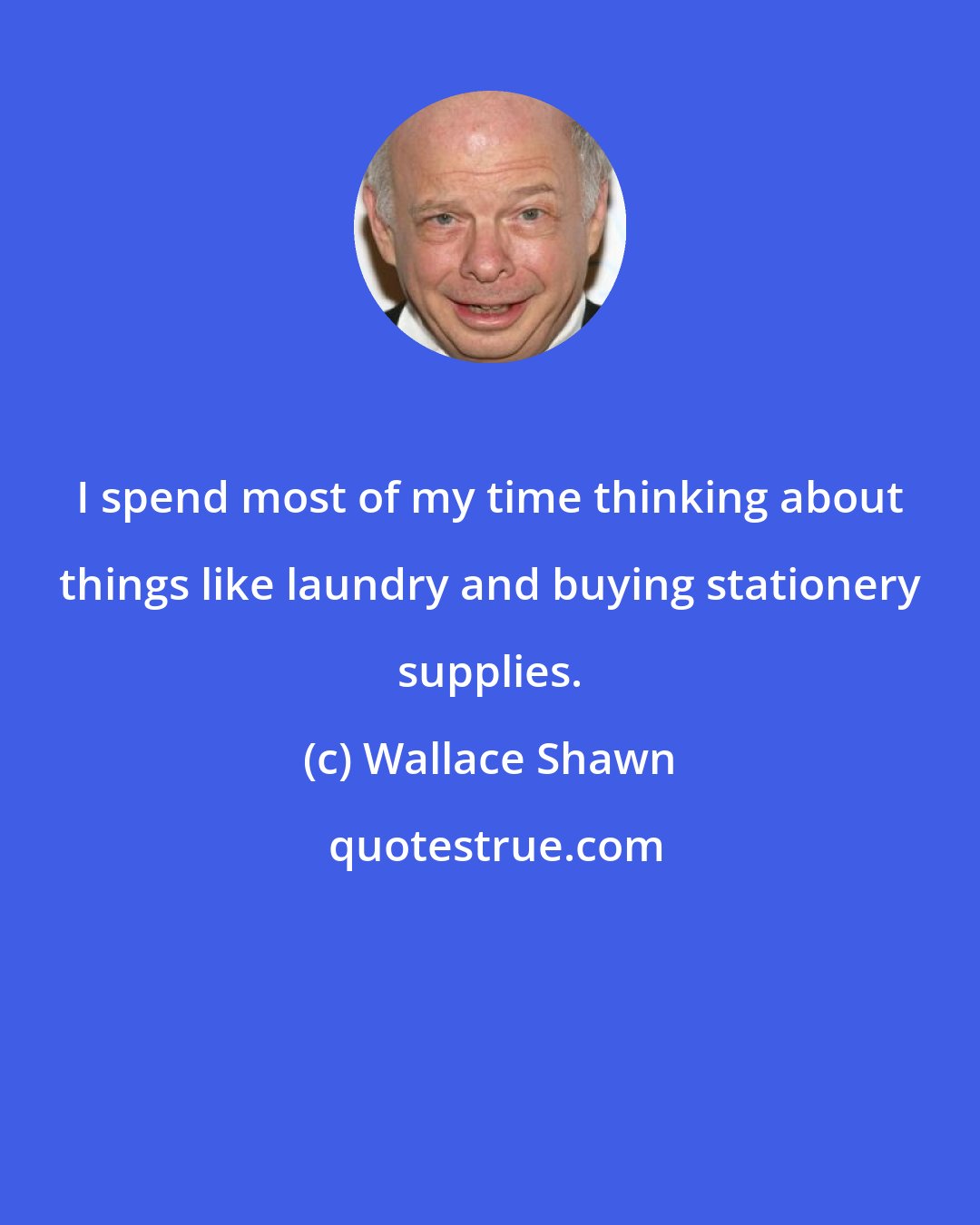 Wallace Shawn: I spend most of my time thinking about things like laundry and buying stationery supplies.