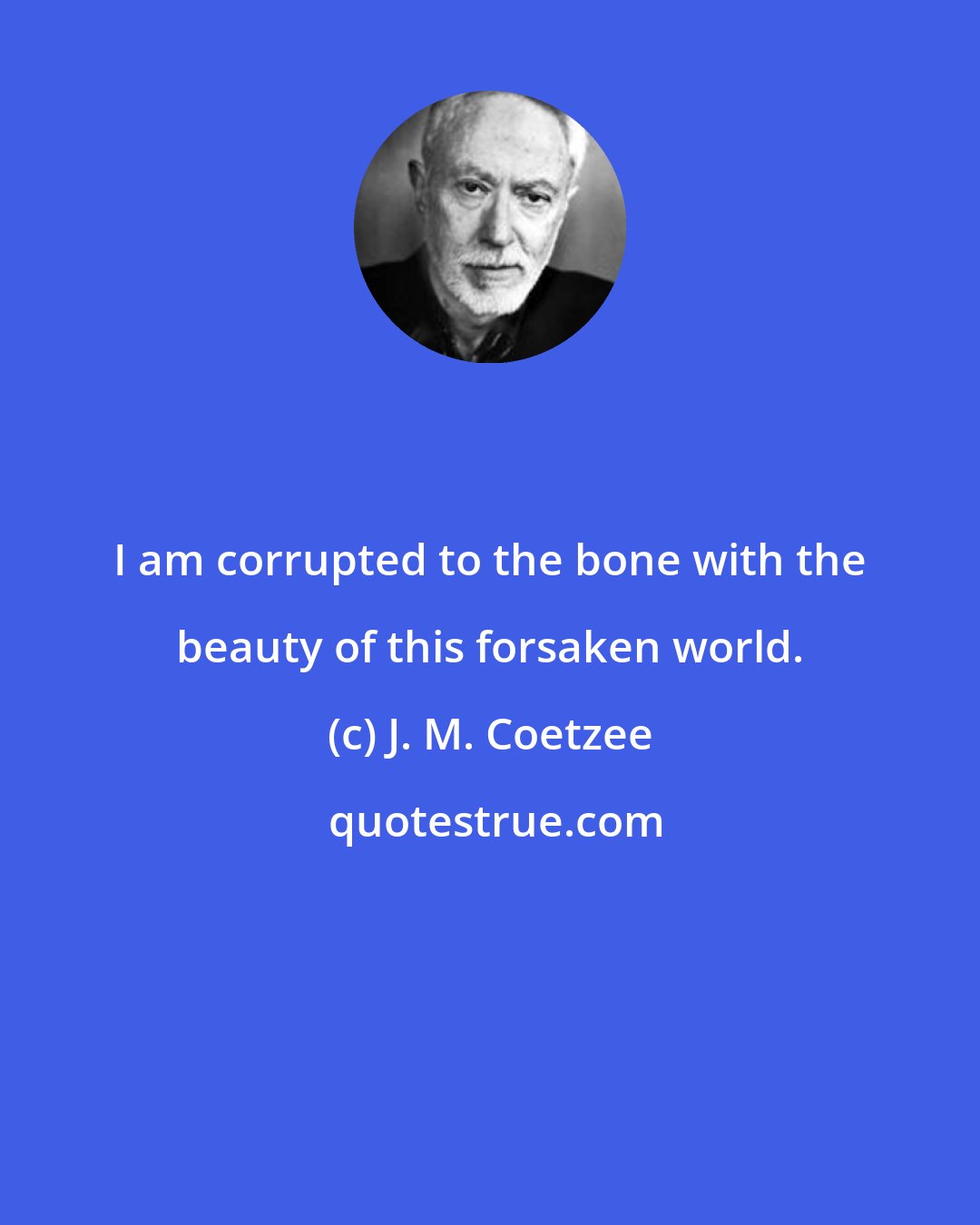 J. M. Coetzee: I am corrupted to the bone with the beauty of this forsaken world.