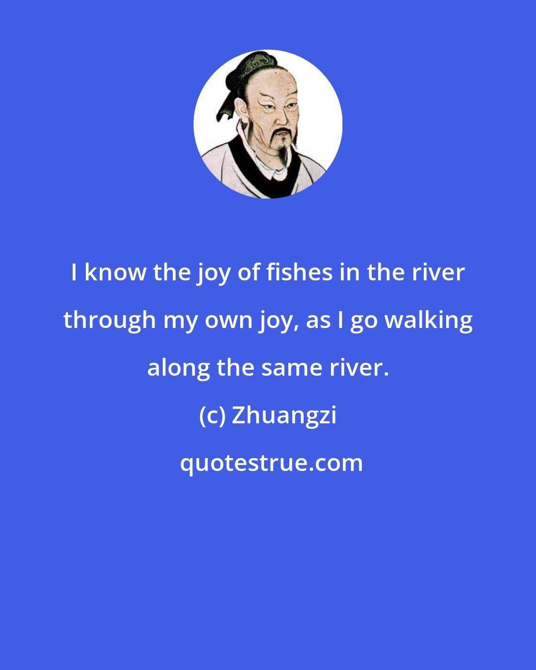 Zhuangzi: I know the joy of fishes in the river through my own joy, as I go walking along the same river.