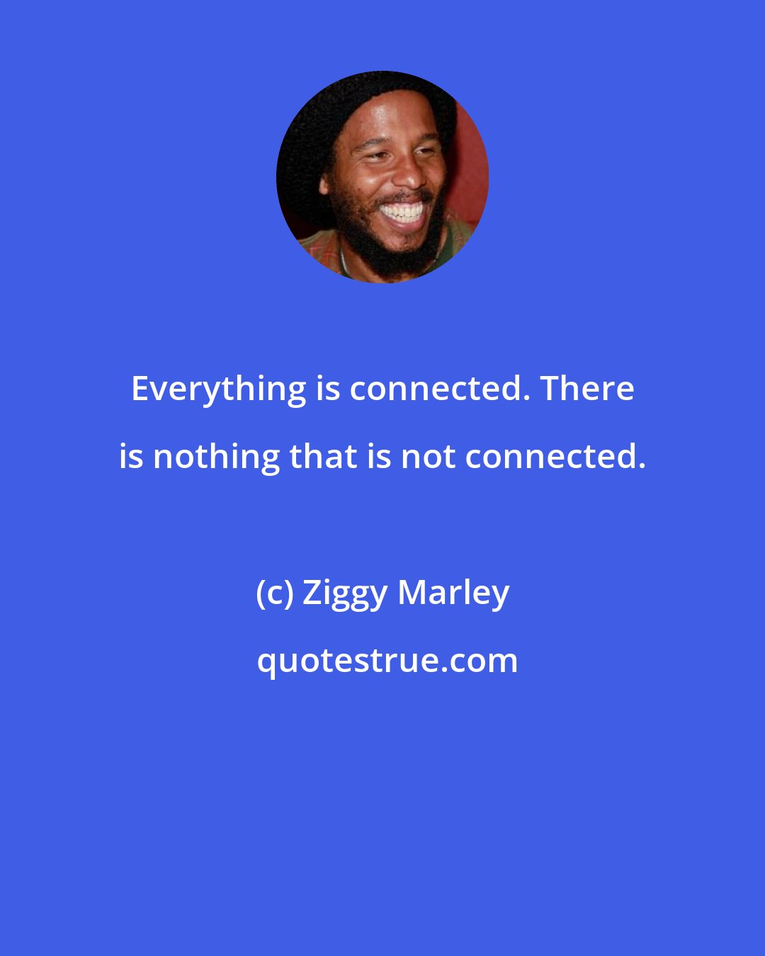 Ziggy Marley: Everything is connected. There is nothing that is not connected.