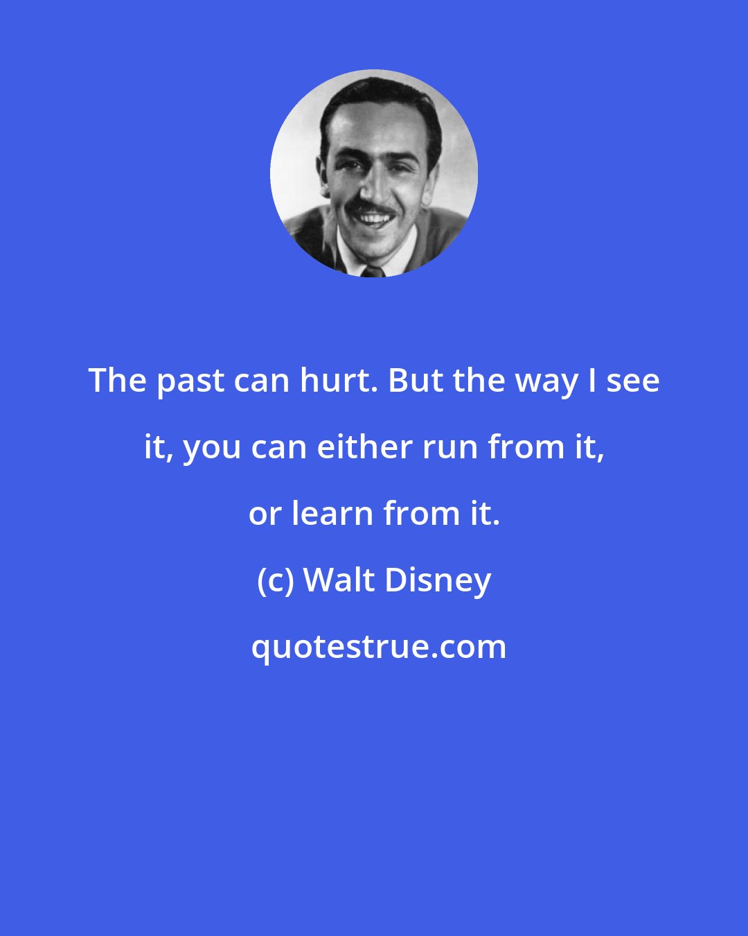 Walt Disney: The past can hurt. But the way I see it, you can either run from it, or learn from it.