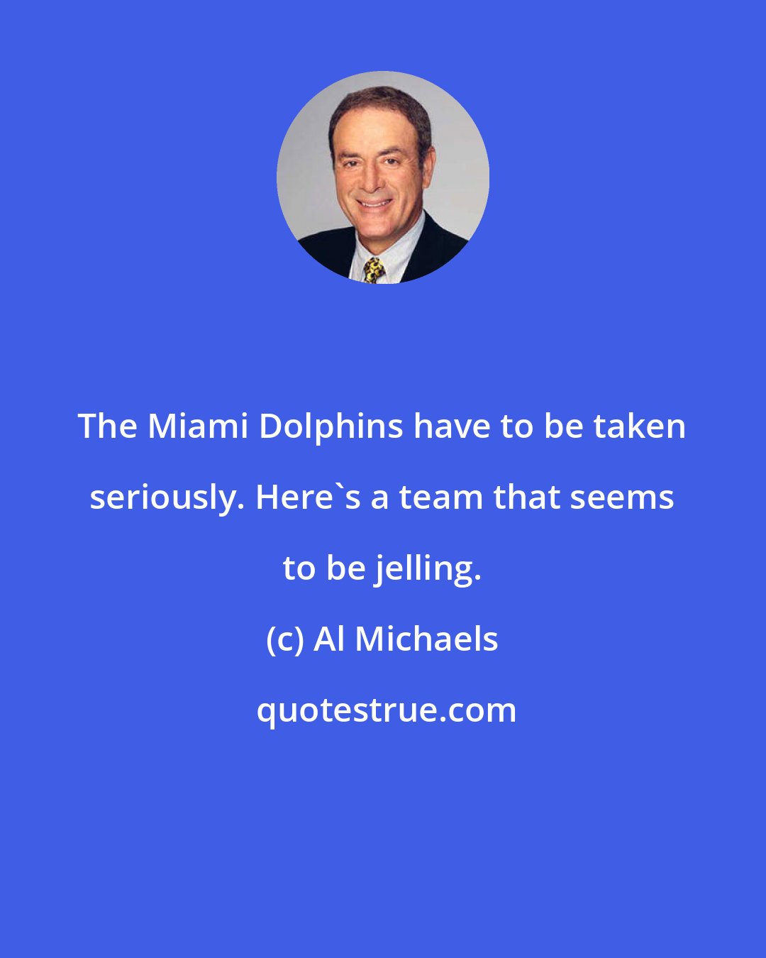 Al Michaels: The Miami Dolphins have to be taken seriously. Here's a team that seems to be jelling.