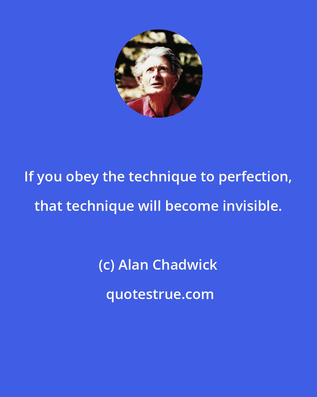 Alan Chadwick: If you obey the technique to perfection, that technique will become invisible.