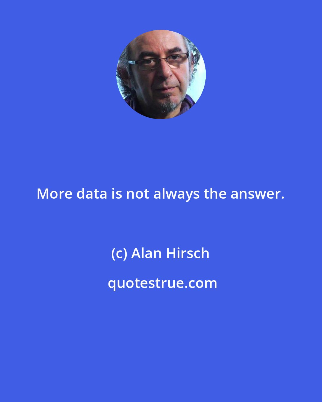 Alan Hirsch: More data is not always the answer.