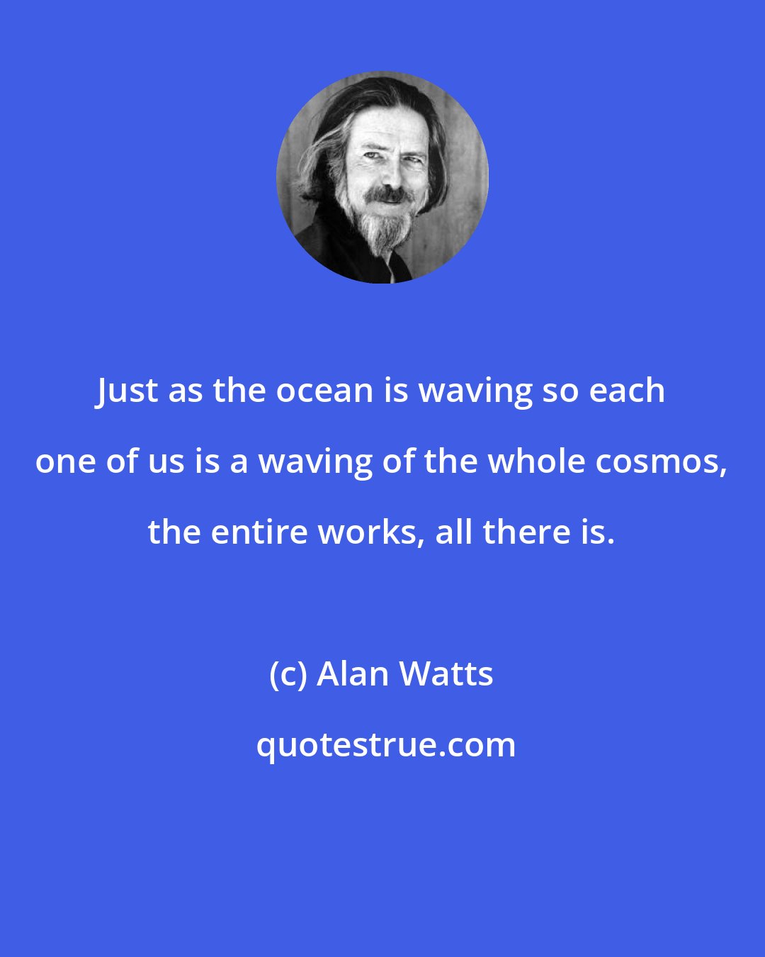 Alan Watts: Just as the ocean is waving so each one of us is a waving of the whole cosmos, the entire works, all there is.