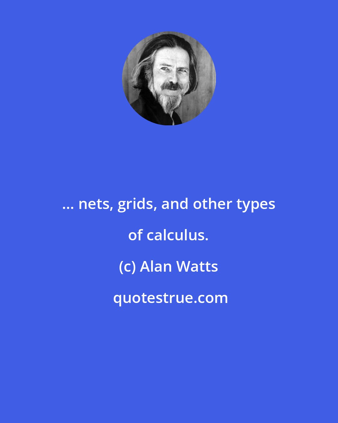 Alan Watts: ... nets, grids, and other types of calculus.