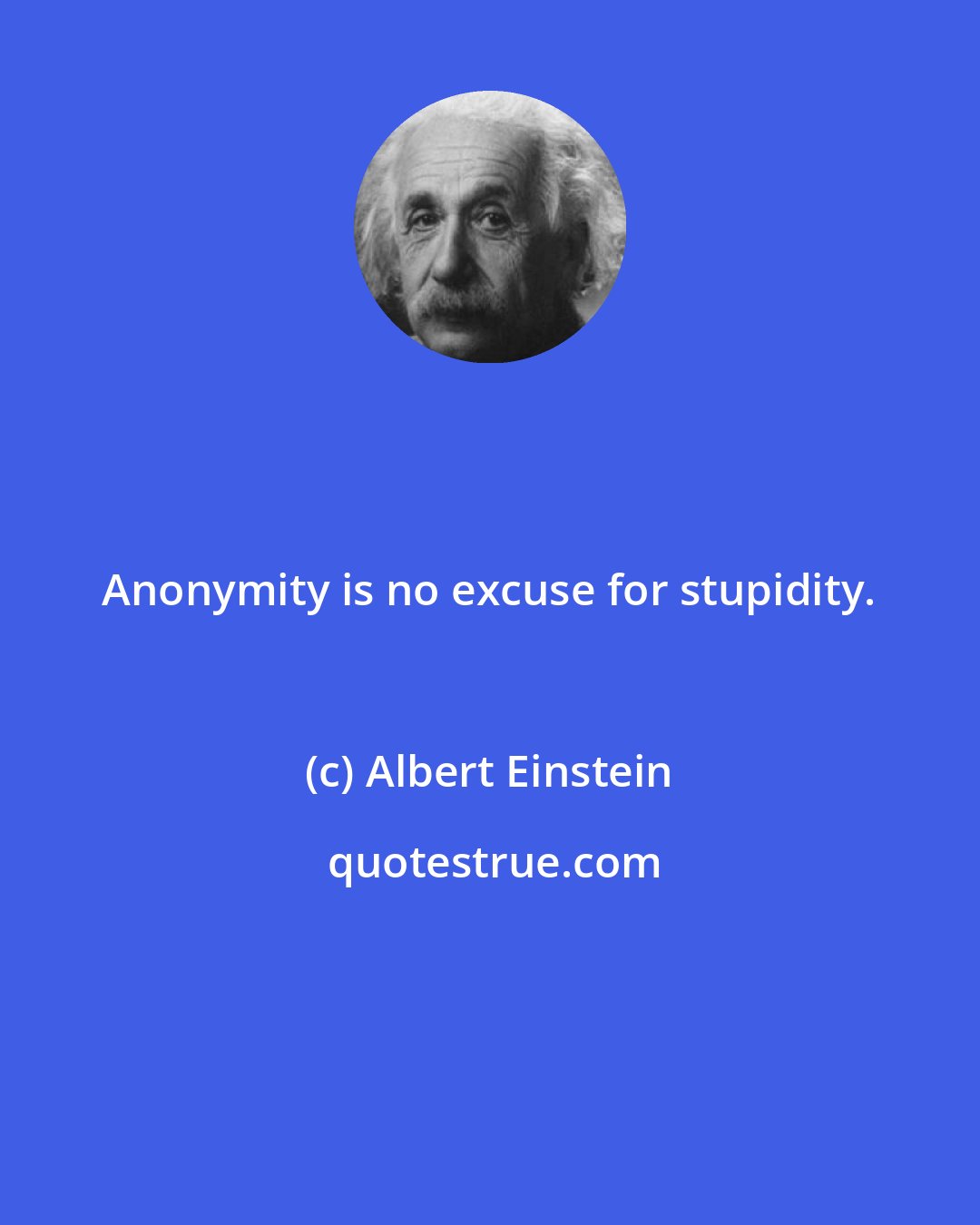 Albert Einstein: Anonymity is no excuse for stupidity.