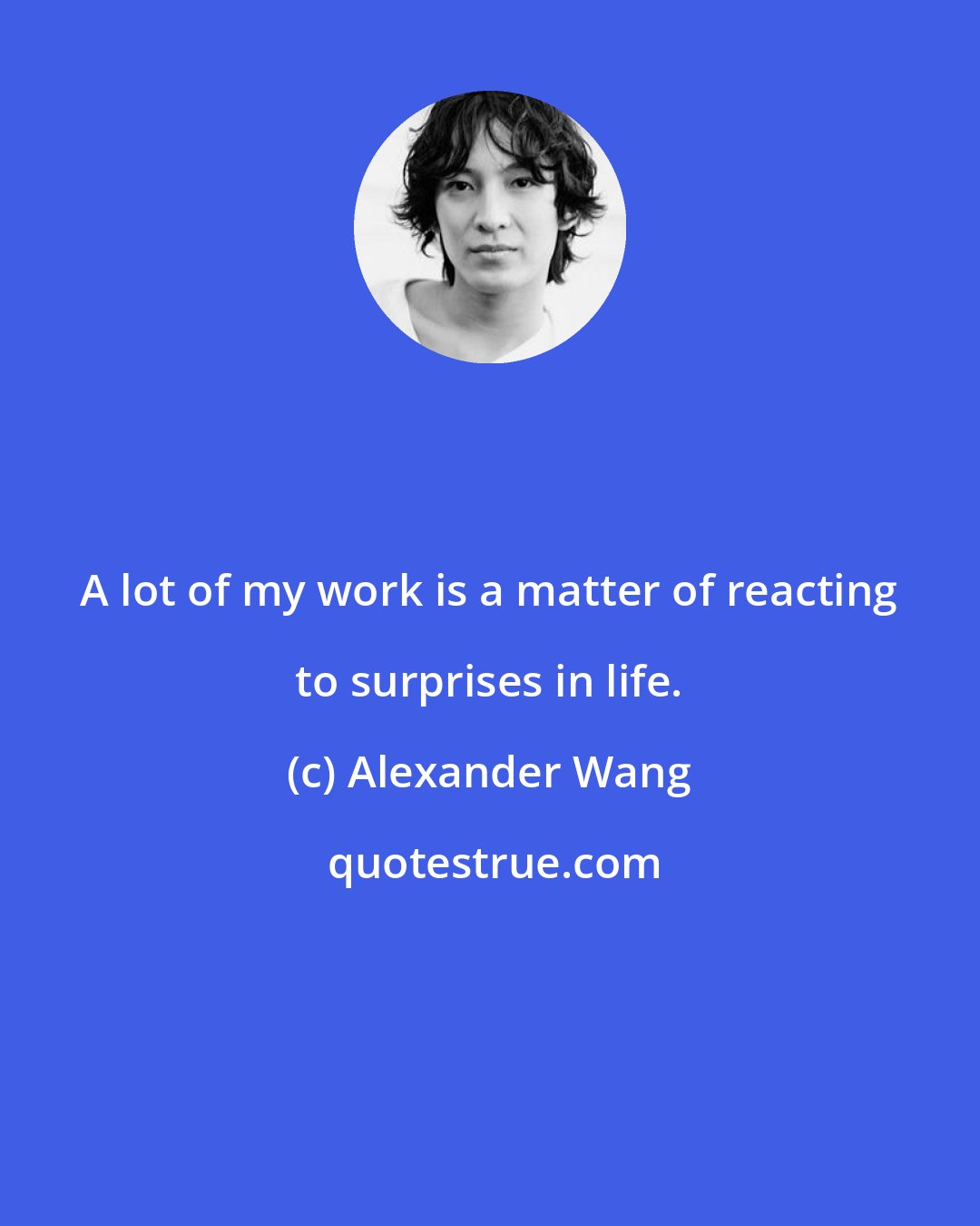 Alexander Wang: A lot of my work is a matter of reacting to surprises in life.