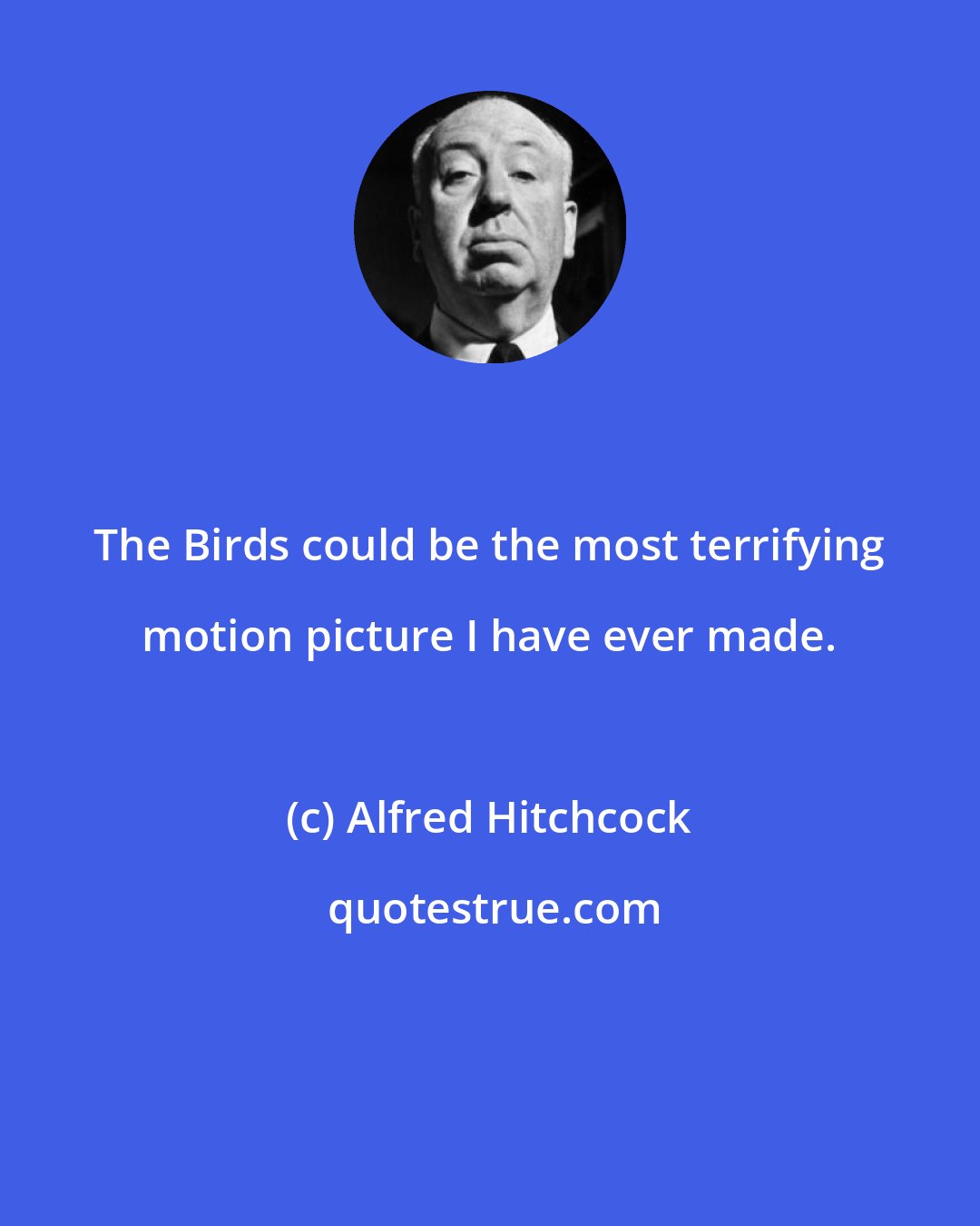 Alfred Hitchcock: The Birds could be the most terrifying motion picture I have ever made.