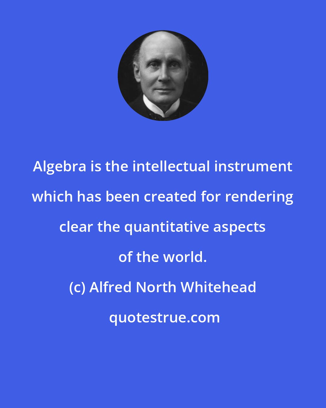 Alfred North Whitehead: Algebra is the intellectual instrument which has been created for rendering clear the quantitative aspects of the world.