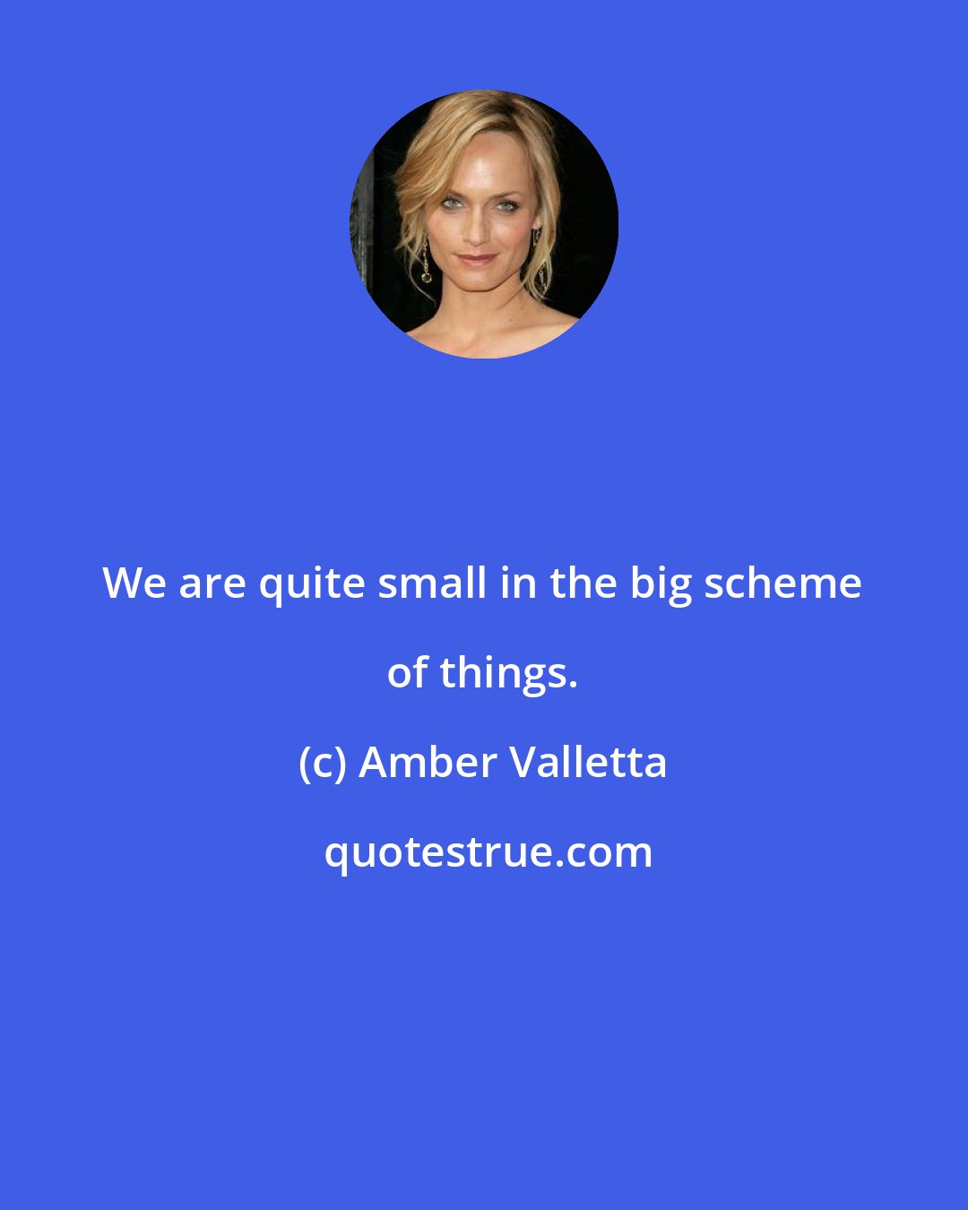 Amber Valletta: We are quite small in the big scheme of things.