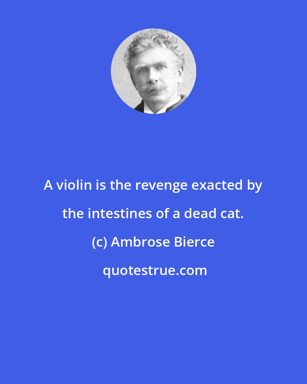 Ambrose Bierce: A violin is the revenge exacted by the intestines of a dead cat.