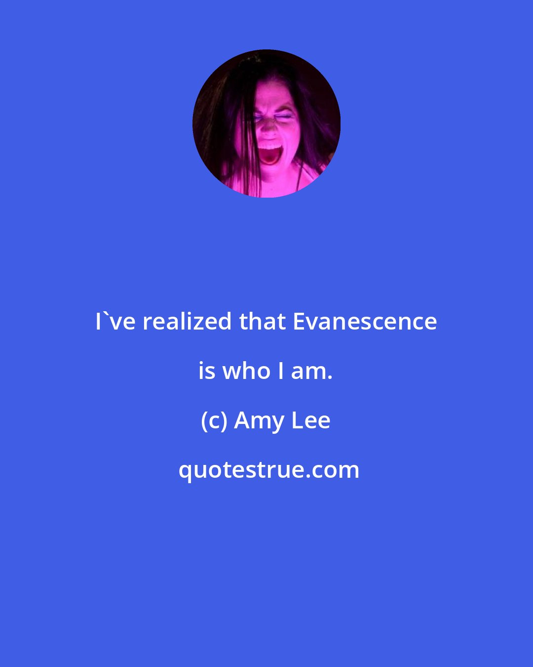 Amy Lee: I've realized that Evanescence is who I am.