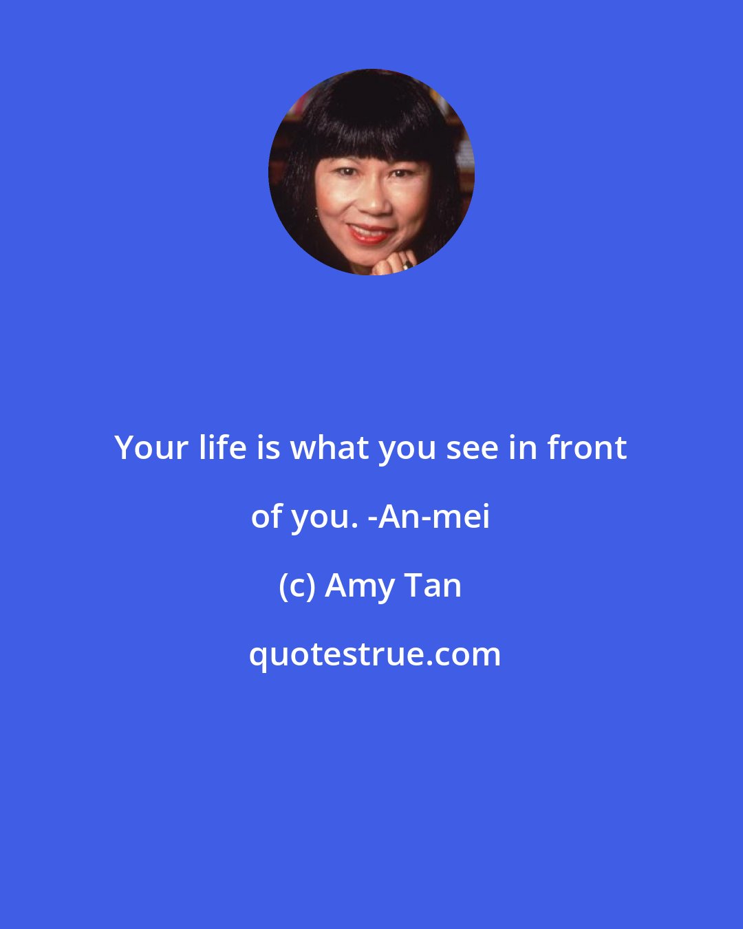 Amy Tan: Your life is what you see in front of you. -An-mei